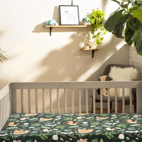 Image of JISEN Baby Fitted Crib Sheets for Boys Girls 52x28 Inch Bear