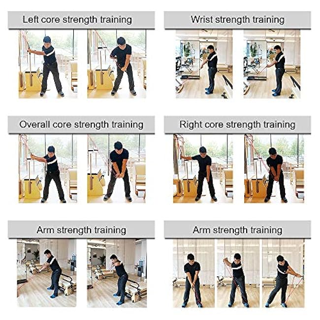 KIKIGOAL Golf Exerciser Resistance Bands Exercise Fitness or Pilates Workout Gym Sports Swing Cord