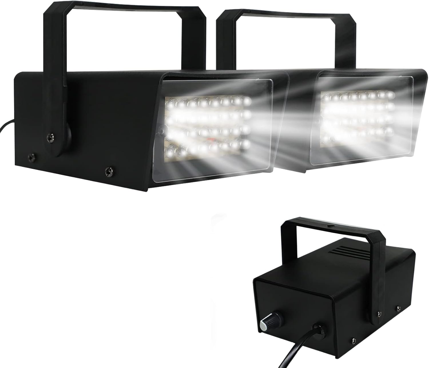 2Pack 32 LED Mini Strobe Light White Color with 32 Super Bright LED Bulbs for Halloween