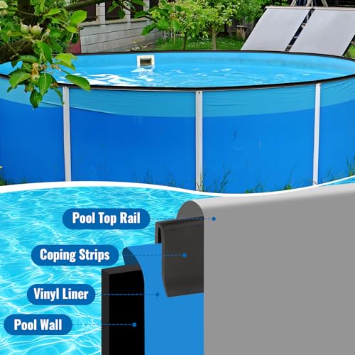 Image of 60 Pcs Coping Strips for Overlap Above Ground Pool Liners 15.74inch Plastic Swimming Pool Liner Lock Clips Replacement Patch Kit for 24ft Round 12 x 24 ft Oval to 16 x 24ft Oval