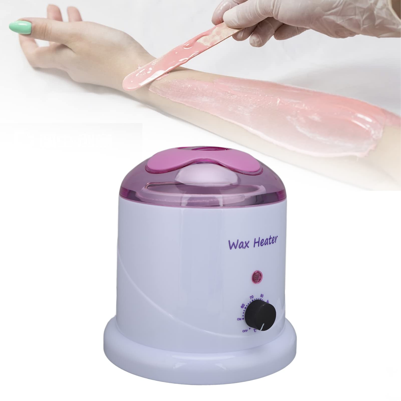 Calentador de Cera, Calentador Depilatorio de Temperatura Ajustable, Depilación Calentadores de Cera Caliente Cera de Cera que Se Derrite para Frijoles de Cera Dura, para Piernas Cara Cuerpo