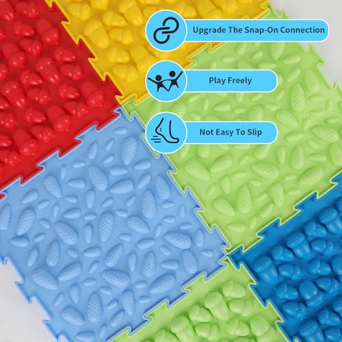 8 Stück Massage Puzzlematte Sensorische Bodenmatte Orthopädische Sensorik Spielmatte Strukturmatten für Taktile Sensorik Trainings für Kinder