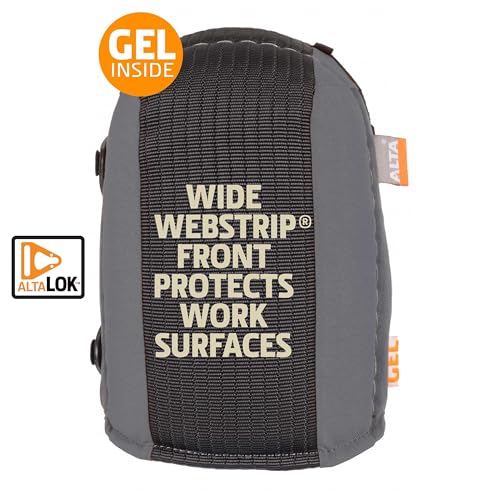 Image of ALTA 56213.50 AltaGUARD Gel Insert Knee Protector Pad,Gray /Orange Cordura Nylon Fabric, AltaLOK Fastening, Capless | Durable Cordura Nylon Cover, Dual strapping system or Neoprene single strap fastener, AltaLok Fastening