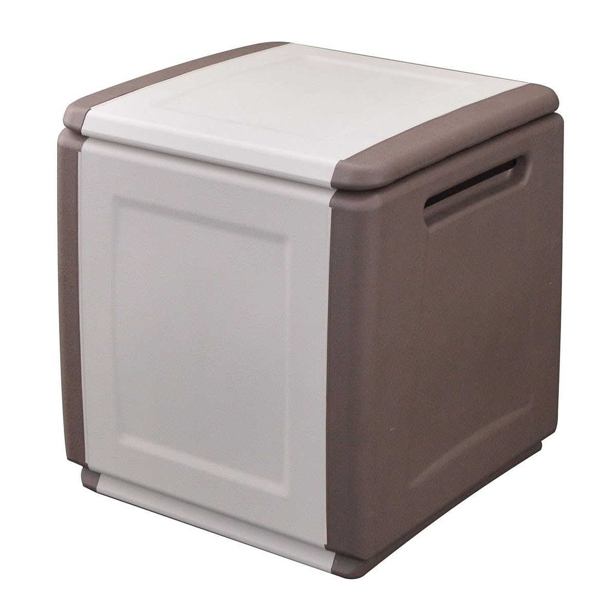 INTEC - Cassapanca portaoggetti 130 l, colore: beige/tortora, 54 x 53 x 57 cm, maniglie di trasporto in polipropilene