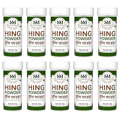 Image of SM FOODS Hing Powder 10g (Pack of 10) | Compounded Hing | Strong Aroma | Perfect for Everyday Cooking, Tadka & Digestion Support
