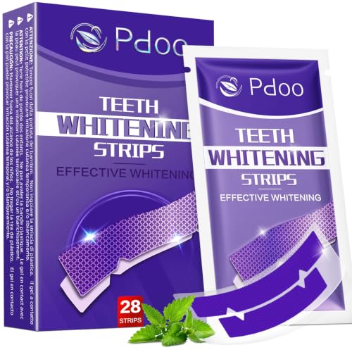 Image of Purple Teeth Whitening Strips - 28 Teeth Whitener Strips (14 Uses) | Purple Color-Correcting Gel Technology | Teeth Whitening Kit for Sensitive Teeth | Enamel Safe, Peroxide-Free for a Brighter Smile