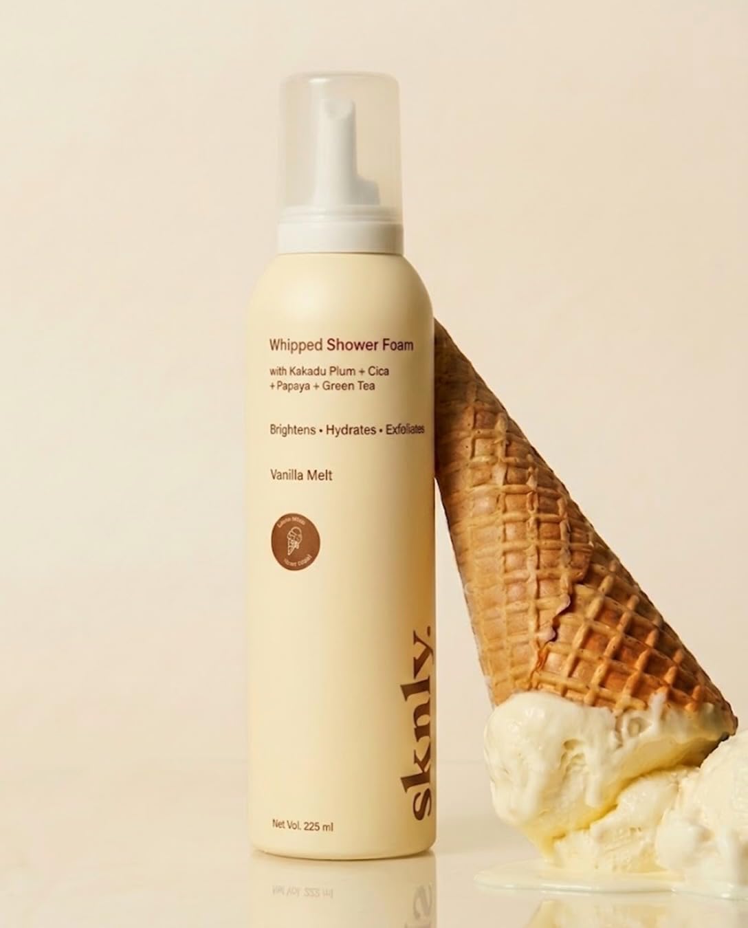 Sknly Vanilla Melt Whipped Shower Foam Body Wash | Shower Mousse | Brightens, Hydrates & Gently Exfoliates | Fruit-Powered Formula | Kakadu Plum, Papaya Enzyme & Calming Botanicals | Vanilla Dessert-Inspired Fragrance | 225 ml-picture-26