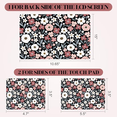 Image of Laptop Notebook Skin Sticker Cover Decal, 13 inch 13.3 inch 14 inch 15 inch 15.4 inch 15.6 inch Laptop Vinyl Skin Sticker Cover Art Protector Netbook, Cute Floral