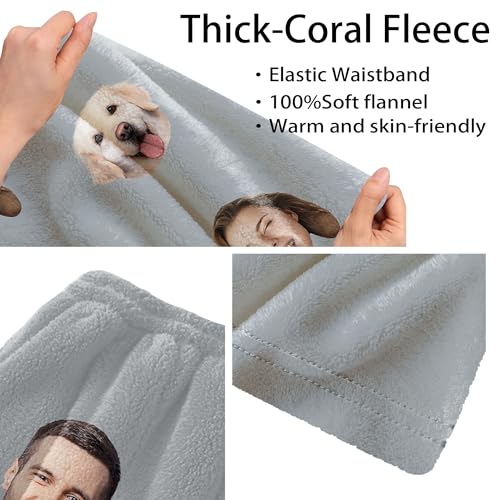 Personalized Face Pajama Pants for Men Women，Custom Dog Cat Face on Pajama Sleepwear Bottoms, Customize PJ Pants4