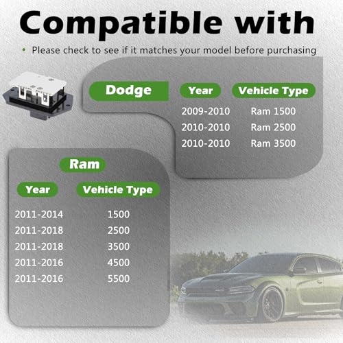 Image of Manual Temp AC Control Module HVAC Blower Motor Resistor Compatible with Dodge 09-10 Ram 1500 /10 Ram 2500 Ram 3500-11-14 1500 /11-18 2500 3500 /11-16 4500 5500 Replaces ‎68048900AA