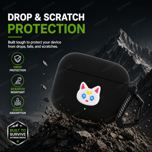 Image of Anvique Silicone Case for OnePlus Buds 4 Pro,Shockproof Protective Cover, Scratch Resistant, Lightweight, Precise Fit with Charging Access (Cute Cat T)