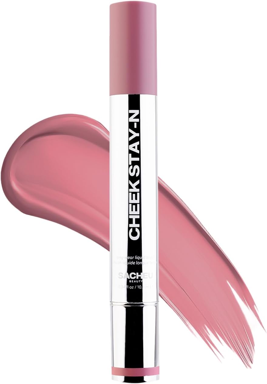 Sacheu Cheek STAY-N Liquid Blush for Cheeks — High Pigment, Buildable, Lightweight Cream Blush for Dewy & Radiant Flushed Cheeks — Long-lasting & Cruelty Free, I'm Guilty