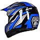 ILM Kinder Motocross Dirt Bike Motorradhelm ATV mit Goggles Sport Handschuhe ECE Approved B07,Blau Silber,Jugend-S