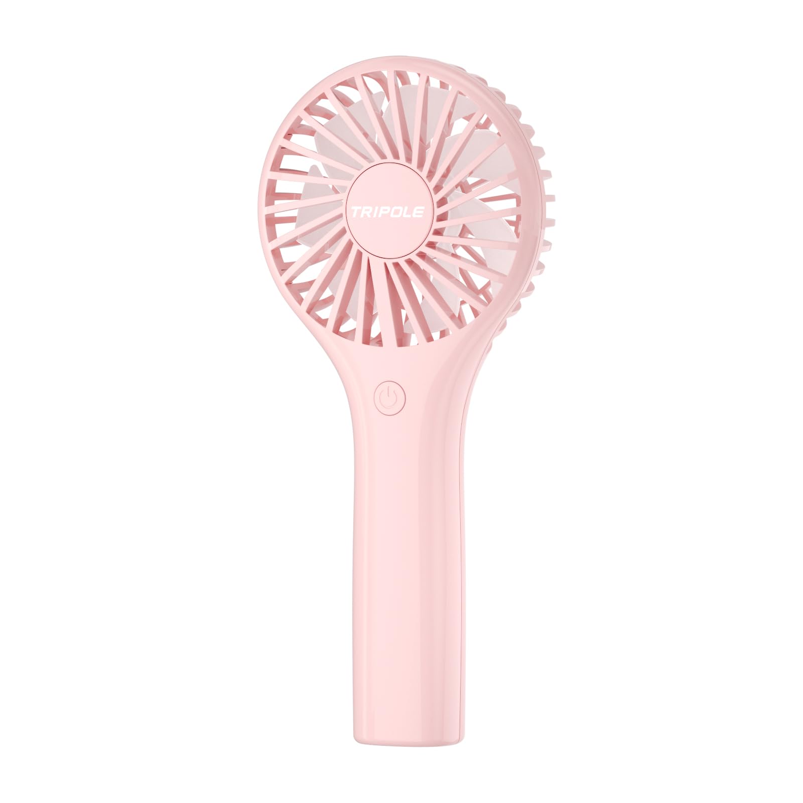 TriPole Portable Handheld Fan Mini Personal Fan 3 Speeds, Powerful Little Battery Hand Held Fans for Travel Trip Outdoor Concerts, Cute Small Rechargeable Lash Fans for Makeup Skincare Drying, Pink