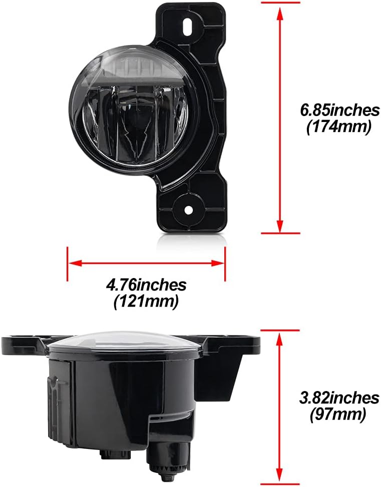 NJSBYL White LED Fog Light Lits for J.eep Wrangler JK/Wrangler JL/Gladiator JT Front Bumper Fog Lamps