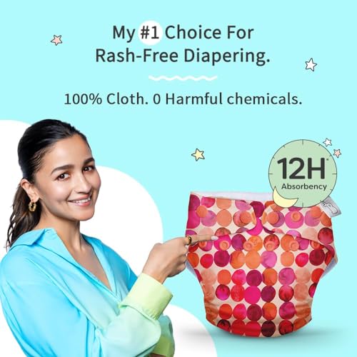 Image of SuperBottoms UNO Freesize Cloth Diaper | Cloth diaper for babies 0 to 3 years | Washable & Reusable cloth diaper | Comes with cloth diaper inserts | 1 Organic cotton Soaker (Li'l Crush)