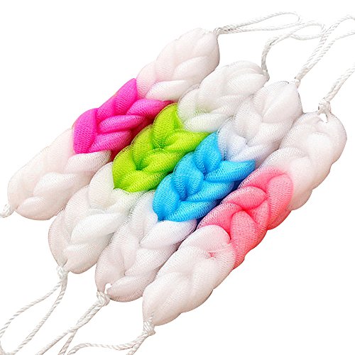 シャワースポンジ4PCSバスボールバスフラワーバスヘチマシャワープーフボディスクラバーボール(カラー:4PCS 12cm)(4pcs 12cm)