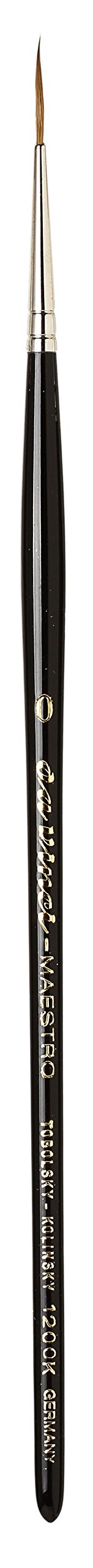 da Vinci Watercolor Series 1200k Maestro Paint Brush, Medium Needle Liner/Rigger Kolinsky Red Sable, Size 0 (1200K-0)
