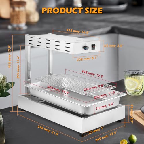 Dyna-Living BIZH0074IEC23 French Fry Warmer Commercial Food Heat Lamp Electric Food Warmer thumb #4