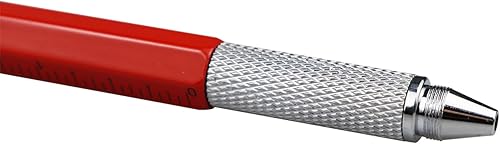 Miniatura 6 de DUNBONG Bolígrafo de metal multiherramienta 6 en 1, con destornillador, bolígrafo de tinta negra, lápiz capacitivo, nivel y regla, 1 unidad (rojo)