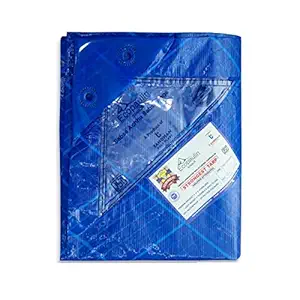 Ecopaulin Star 80X60 Ft 250 GSM Blue Premium Waterproof Tarpaulin - Heavy Duty Outdoor Tarp for, Roofing, and Gardening - Durable, UV Resistant, Rip-Stop Fabric - Ideal for All Weather Conditions
