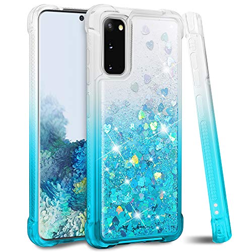 Ruky for Samsung Galaxy S20 5G Case, Flexible TPU Shockproof Protective Glitter Liquid