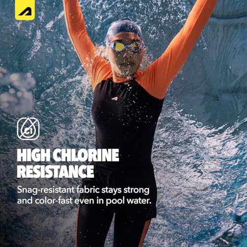 Image of Boldfit Swimming Suit for Women 2 Piece Swim Suit Set, Full Body Swimming Costume, Stretchable Fit Swimwear, Sleeve Swimsuit for Women Polyspandex Swimming Dress