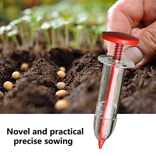 Dispensador manual de semillas para jardín rojo miniatura 2