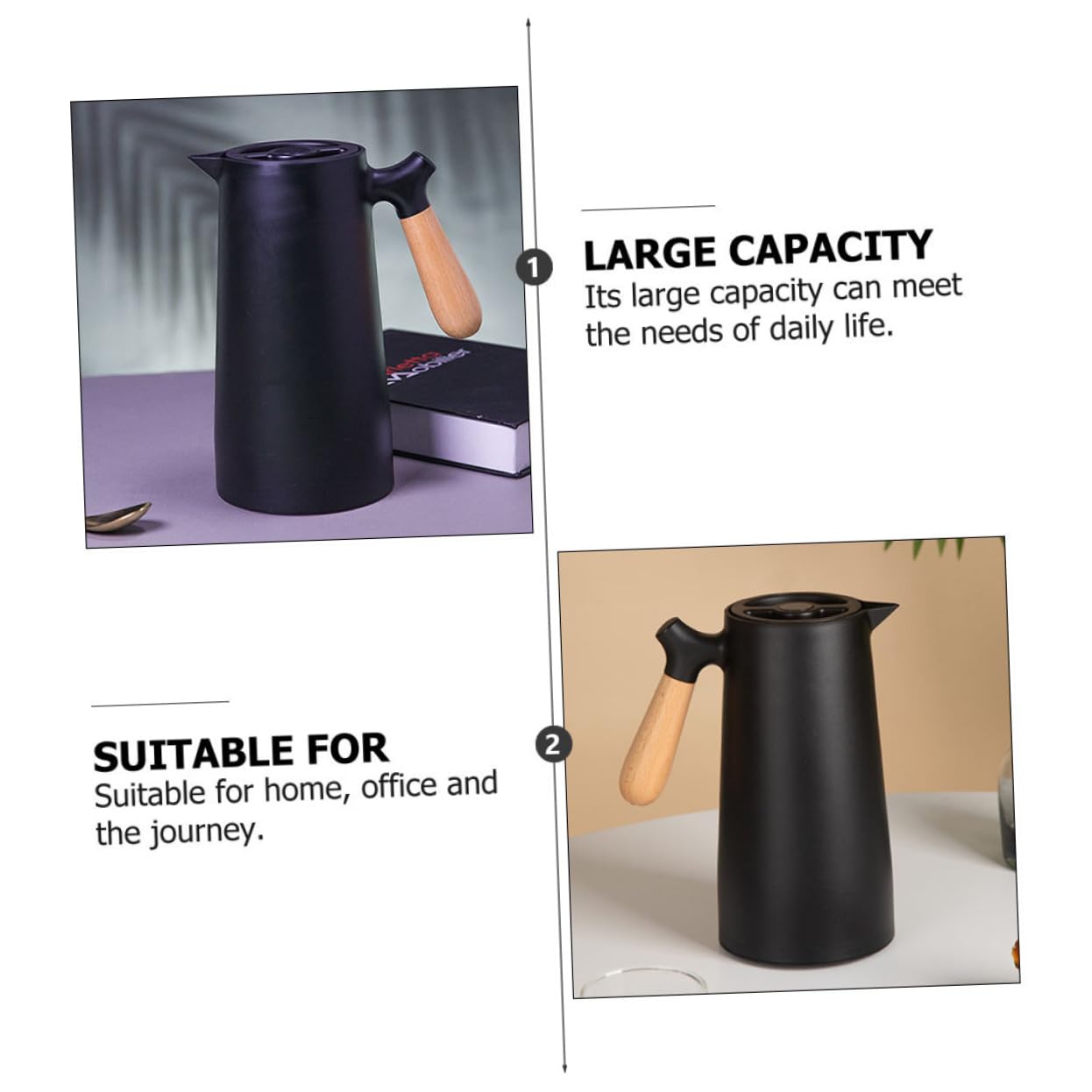 Bouteille Isotherme 1l en Verre à Effet pour Maison Bureau