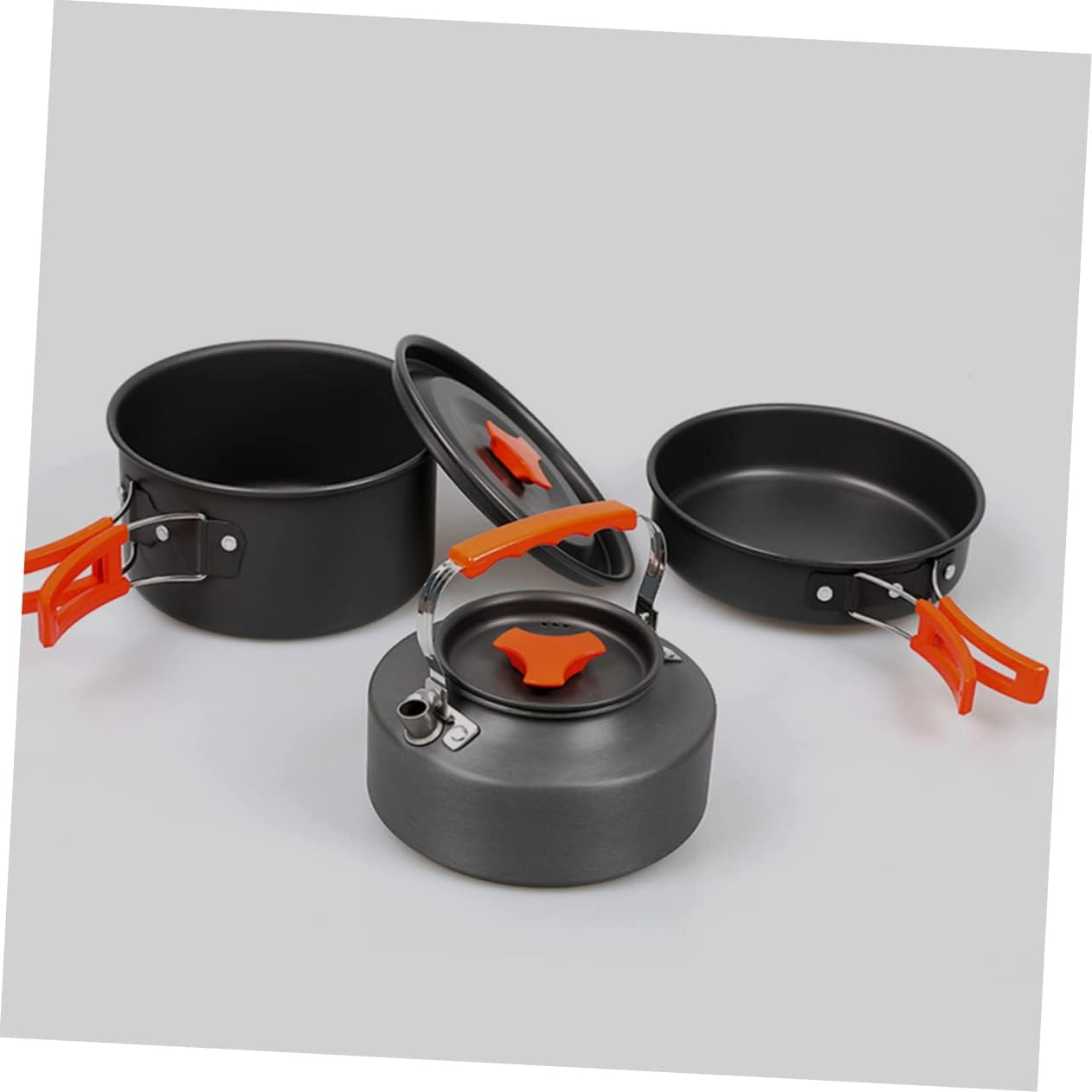 1Set Portable Cooking Kit Camping Cookware for Outdoor Picnic Lightweight Pots and Pans for Hiking Backpacking and Camping Activities Easy to Use Non Stick