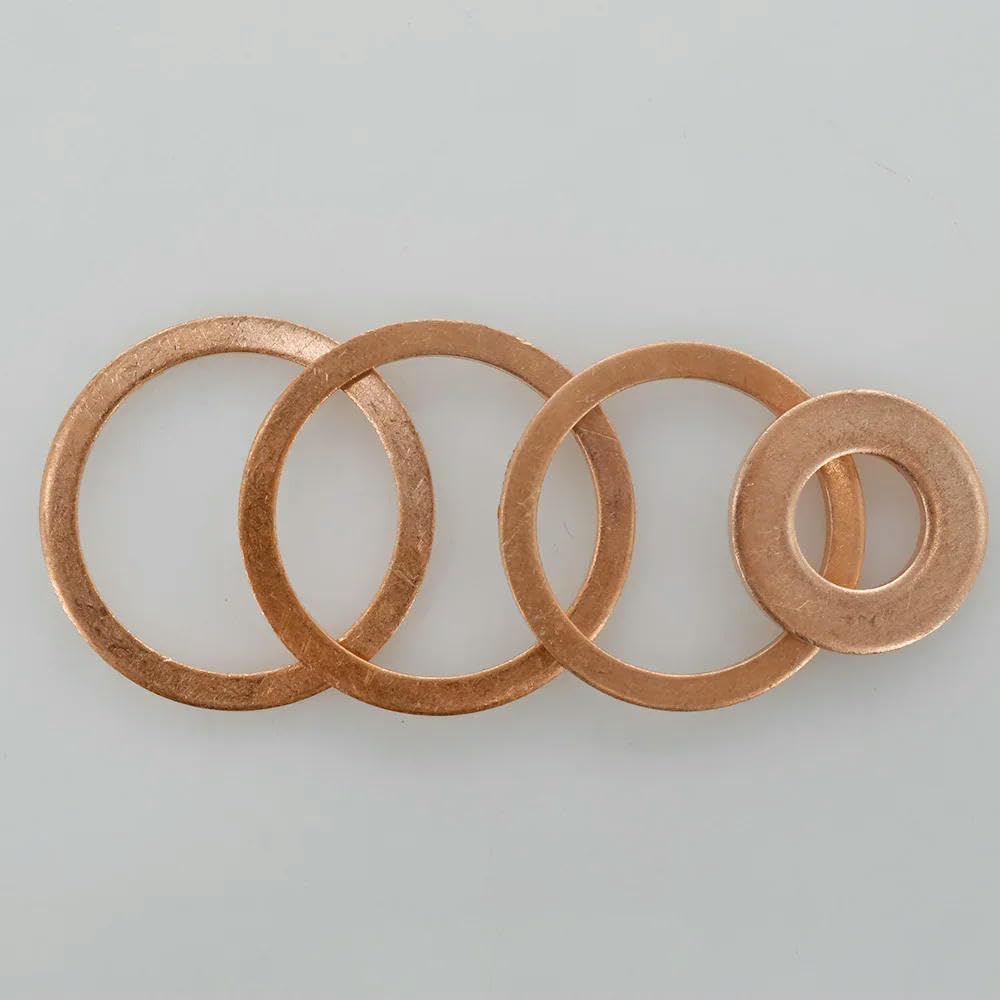 M5 M6 M8 M10 M12 M16 M18 M20 M22 M24 Arandelas sólidas de cobre puro Tapa del cárter de aceite de la motocicleta del automóvil Junta de sellado Espaciadores Arandela-M14x20x1.5-100 piezas