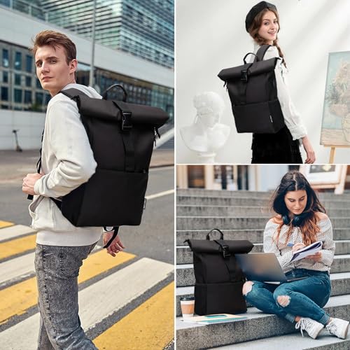 MoFut Rucksack Damen Groß Rucksäcke Herren Groß Schulrucksack viele Fächer mit 15,6" Laptopfach, Unisex Rolltop Rücksack Wasserdicht… – Ansicht 2