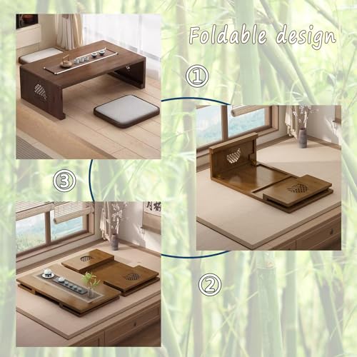 Table à thé en bambou pliable et meuble d'autel pour salon zen - 4