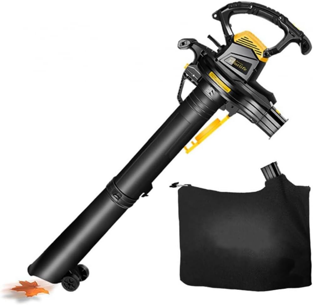 Aspiradora eléctrica de jardín, soplador de hojas de 3800 W y trituradora al vacío, bolsa de colección de 40 L, relación de trituración 16:1 para hojas, astillas, polvo, desechos