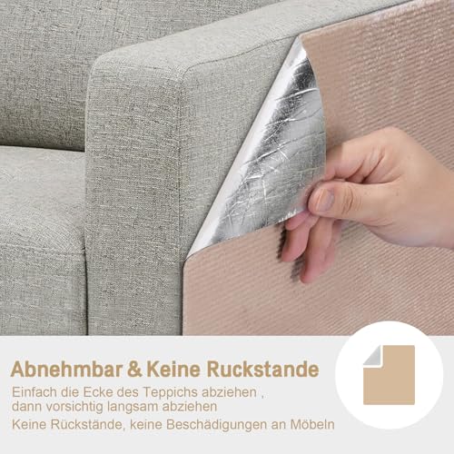 Katzen Kratzmatte Selbstklebend XXL, 200 x 40 cm, Kratzschutz für Sofa und Wände, Katzenteppich für Möbel (Cremeweiß, 40X400 cm)
