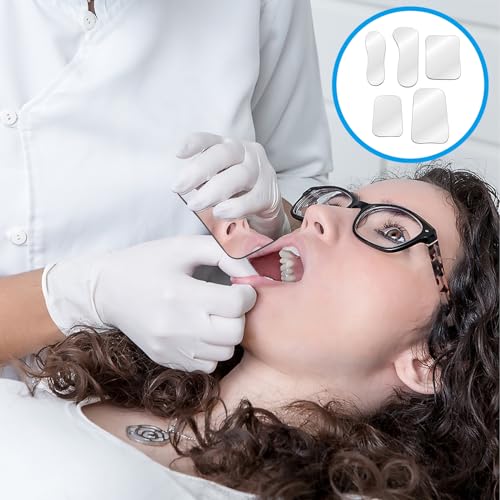 5 Stück Zahnspiegel Mundspiegel, Zahnarztspiegel Kieferorthopädische Inspektionsspiegel, Irregulär Zweiseitiges Spiegel Zahnpflege Set für Klinische Zahnärzte Zahnarzt Spiegel