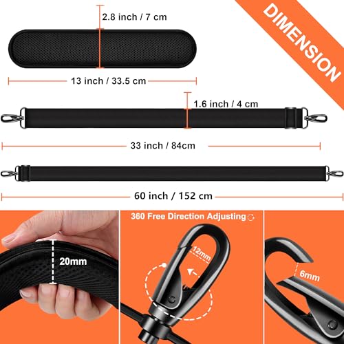 Image of ZINZ 60 Inch Shoulder Strap with Removable Ultra-Thick Pad, Adjustable Buckles Shoulder Crossbody Strap for Luggage Bag