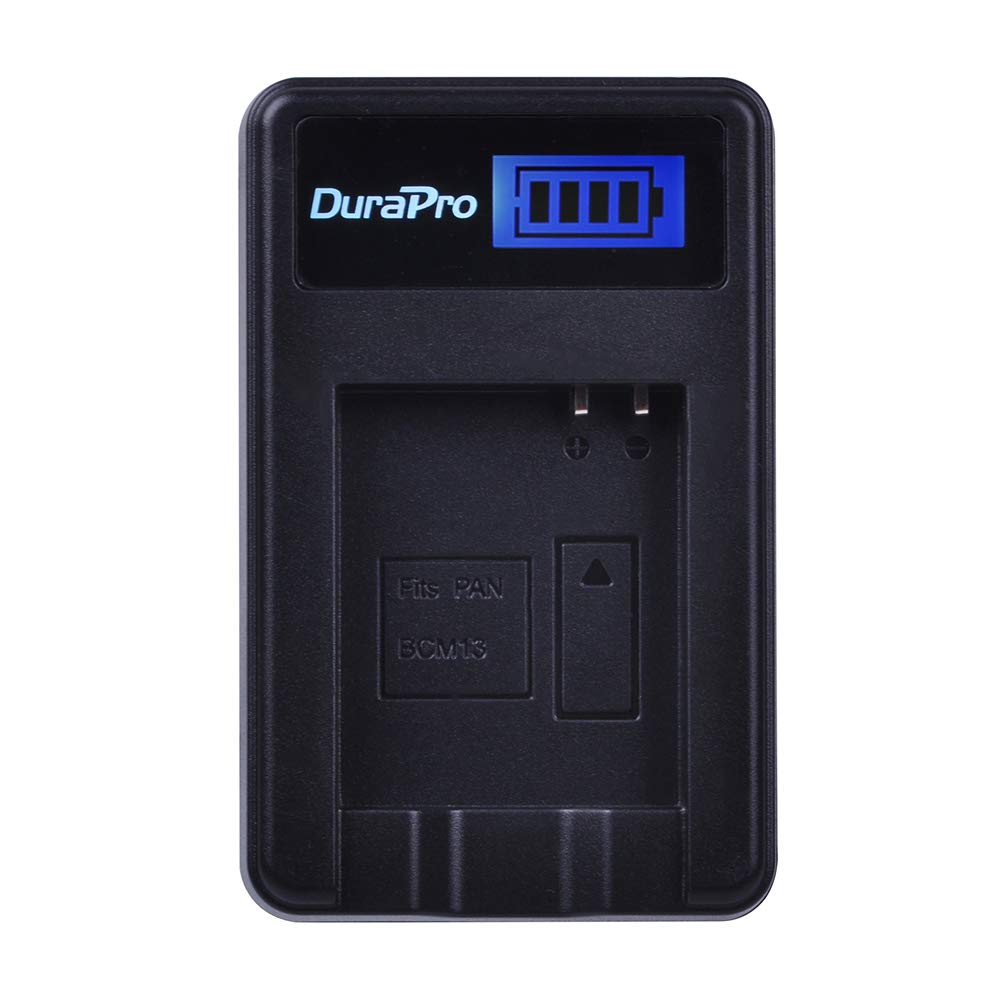DuraPro 2 Packs 1250mAh DMW-BCM13 Akku + LCD-USB-Ladegerät für Panasonic Lumix ZS40 / TZ60-, ZS45 / TZ57-, ZS50 / TZ70-, ZS27 / TZ37-, TZ41-Kameras