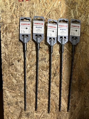 WERHE ® Professional 5 pcs. SDS Plus Concrete Drill 6 x 260 mm Hammer Stone Quadro X Quadruple Cutting Cross Cutter - Image 4