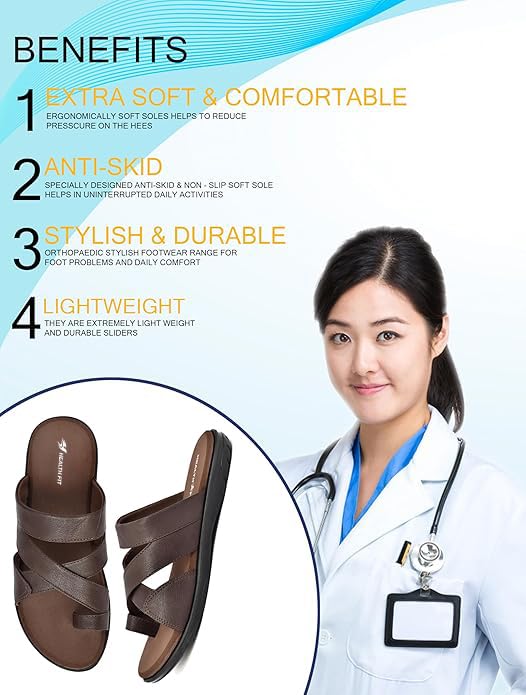 Image of HEALTH FIT Extra Soft Diabetic & Orthopedic Slippers /Doctor Chappal & Foortwear-Men