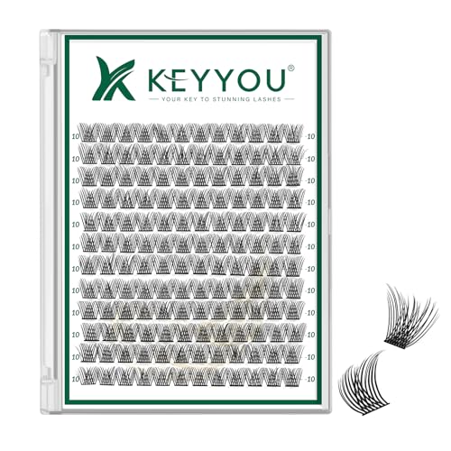 Image of KEYYOU Lash Clusters Air Touch Soft Natural D Curl 10mm Individual Lashes