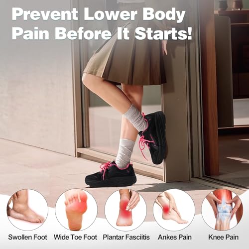 Women's Orthopedic Diabetic Walking Shoes: Wide Toe Box Comfortable Casual Arch Support Plantar Fasciitis Orthotic Sneakers, High Arch Swollen Work Tennis Sports Shoes for Foot and Heel Pain Relief4