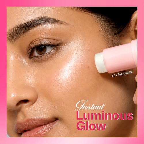 Image of Maliao Get Glow Skinstick | Water Light Stick Highlighter for Natural Radiant Glow | Lightweight & Blendable Formula | Long-Lasting Dewy Finish | (01 Clean Water) | 6g