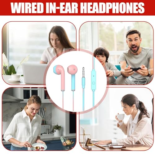 有線インイヤーヘッドフォン、耐久性があり、安定した伝送 の有線イヤホン、長持ちするかわいいコンピューターヘッドフォン、ノートパソコン、タブレット、家庭用に配線された子供用学校イヤホンに適しています