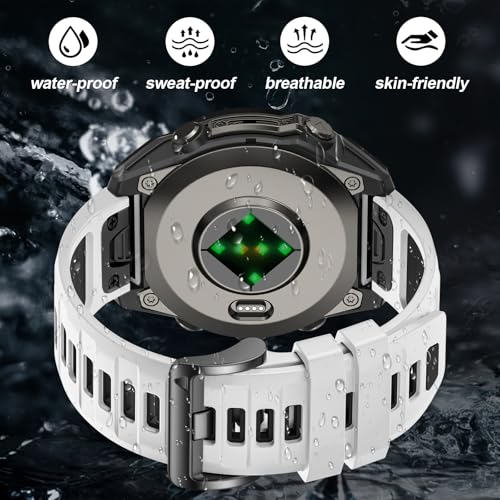 Image of 26mm Watchbands Compatible With Garmin Fenix 8 Pro /Quatix 8 51mm /Fenix 7X Pro /7X /6X Pro /6X /5X Plus /5X /3 HR,Silicone Quick-Fit Strap for tactix 8 51mm /7 pro /Enduro 3 2 /Descent Mk3i-51mm /Mk2i