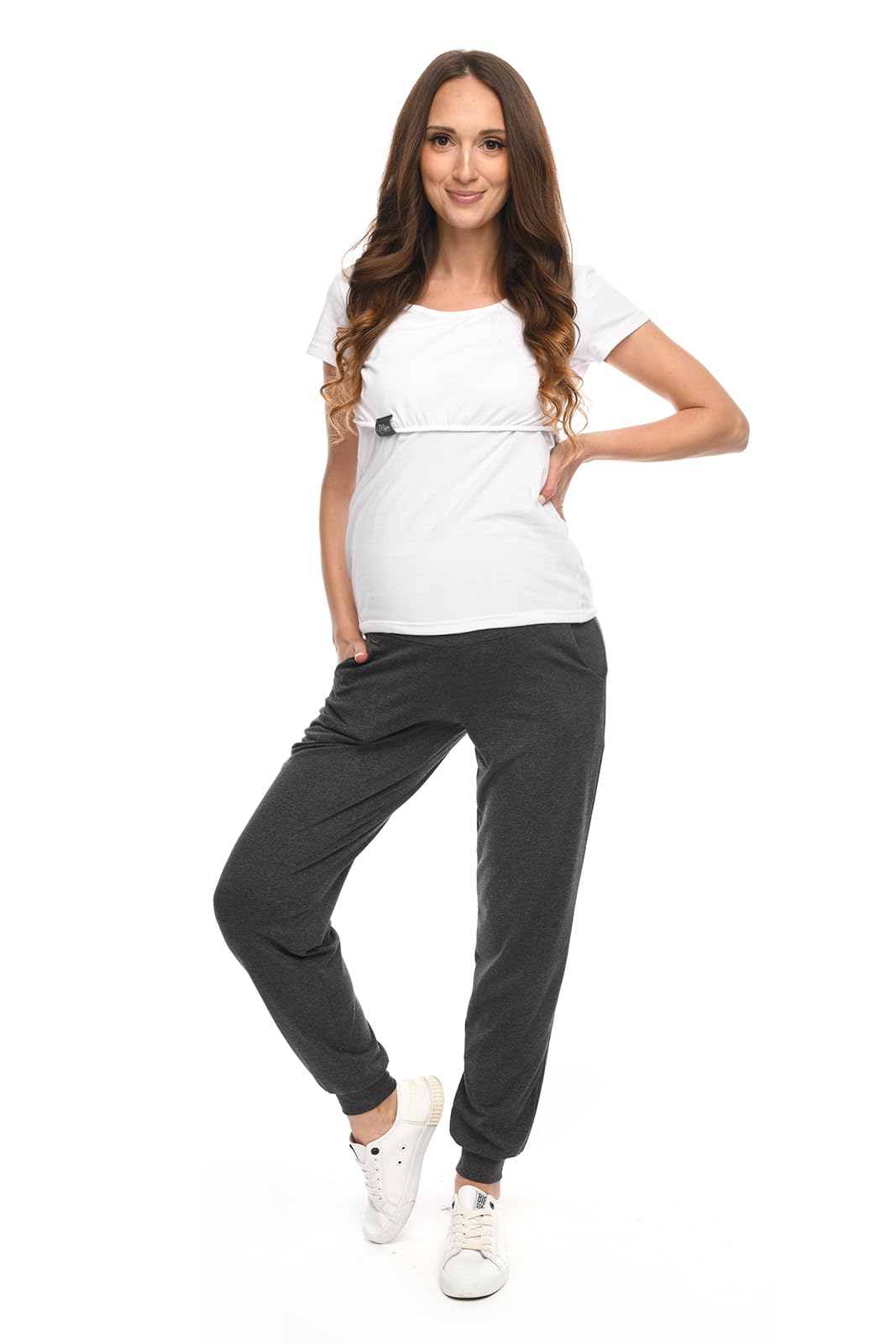 MijaCulture Amanda M010 Pantalon de grossesse décontracté, graphite, L