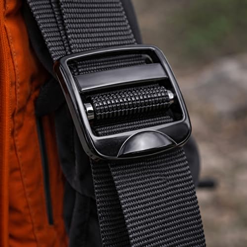 Stegschnalle, 2 Stück, 25 mm Breite, aus Metall, in Grau-Schwarz, für bis 25 mm breite Gurtbänder, Leiter Schnalle zum Einfädeln, Ersatz Steg Schnalle, Stegschnalle Reparatur, Rucksack Leiterschnalle