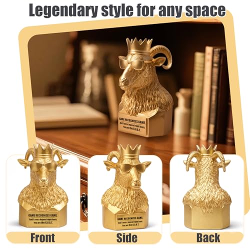 Estatua decorativa G.O.A.T. dorada para hombre 6.7 in miniatura 4