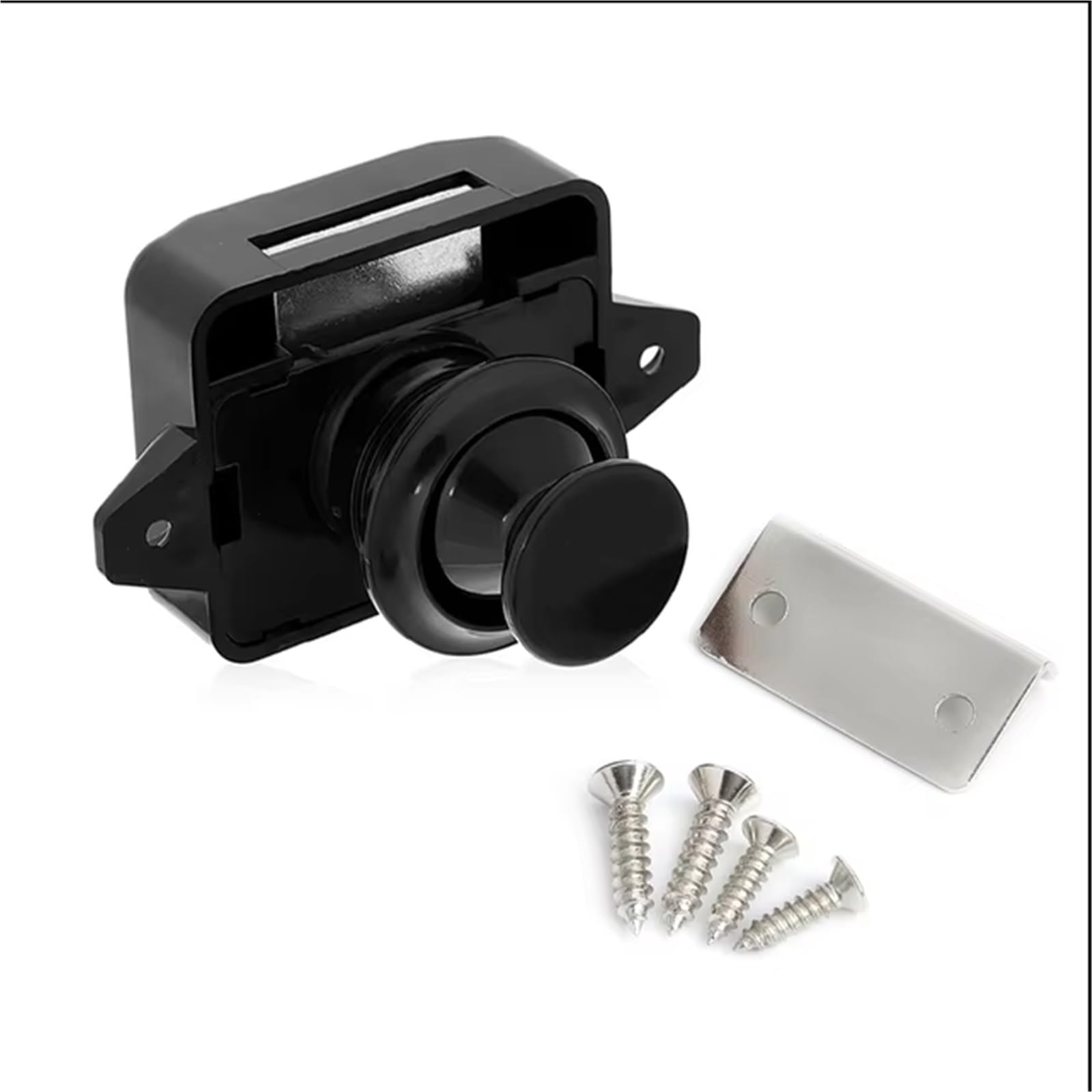 Jwvialel Big Black Push Lock Home Cabinet Drawer Latch Button Locks Furniture Hardware 10Pcs(Big Black)