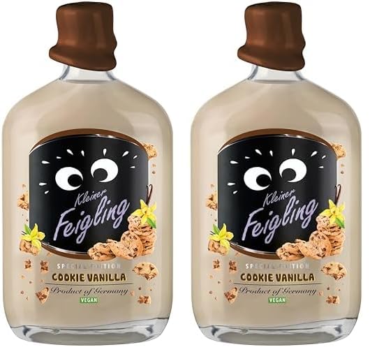 Kleiner Feigling Special Edition Cookie Vanilla (0,5l) – Veganer Creamlikör auf Vodka-Basis mit süßem Schokokeks-Vanille-Geschmack – Frech, cremiger Shot für jede Feier – 15% Vol. (Packung mit 2)